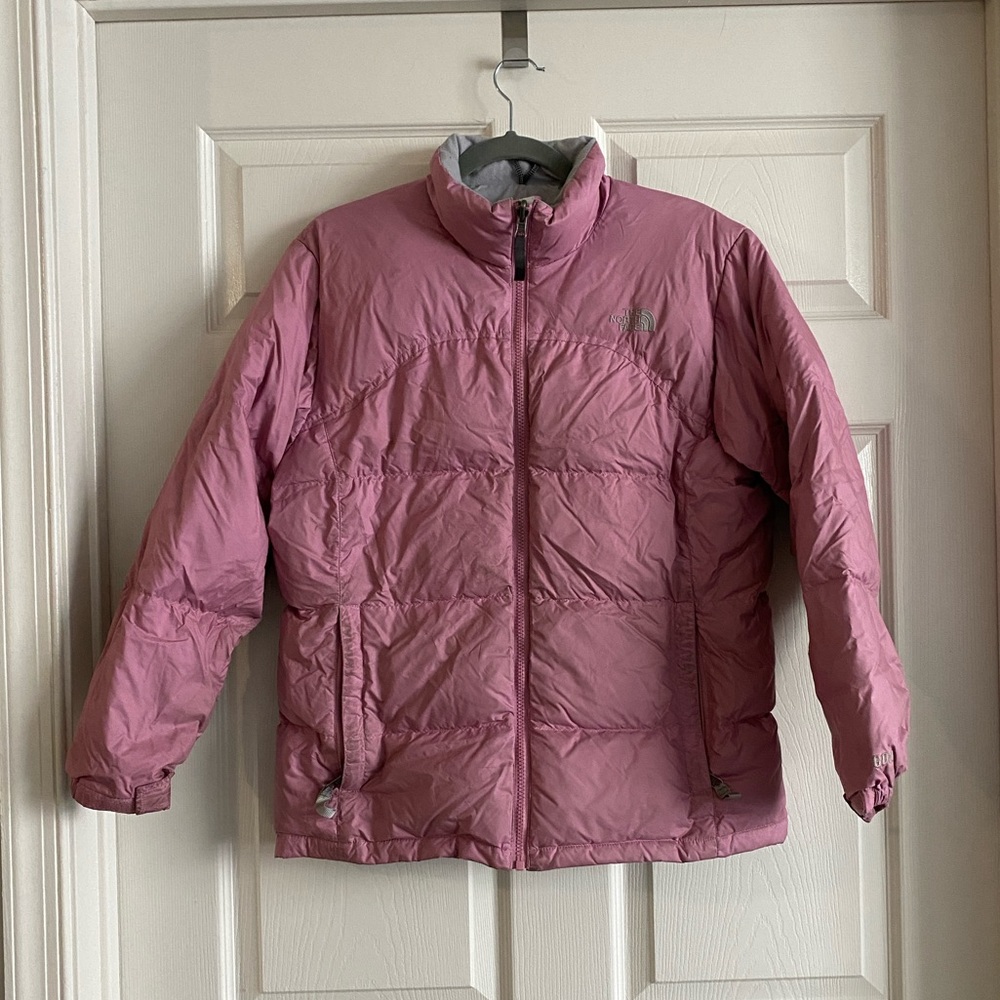 The North Face down puffer jacket. Girls size x-large.